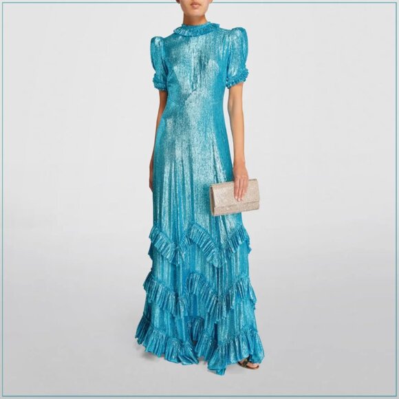 The Vampire’s Wife $4990 Sky Rocket Runway Gown in Metallic Sky Blue - Picture 6 of 16